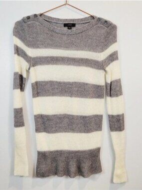 J. Crew Striped Wool Mohair Boat Neck Sweater